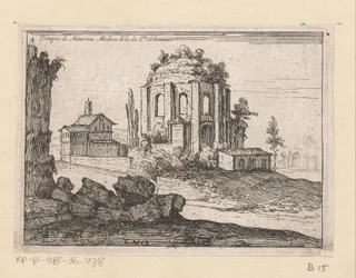 Resten van de Tempel van Minerva Medica in een landschap