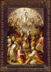 Christus in glorie met de heiligen Agnes en Helena, 16e eeuw