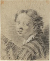 Een jongen met een luit
