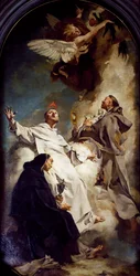 Heiligen Vincent, Hyacinth en Bertrand, door Giovanni Battista Piazzetta, Kerk van Jezuïeten of Sint Maria van Rozenkrans, Venetië, Italië