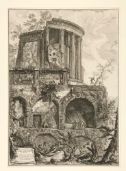 Altra Veduta del tempio della Sibilla in Tivoli (Een Andere Uitzicht op de Tempel van de Sibyl in Tivoli), uit Vedute di Roma