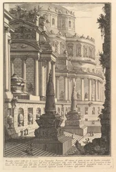 Oud mausoleum opgericht voor de as van een Romeinse keizer, ca. 1750