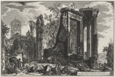 Ander gezicht op de Tempio della Sibilla in Tivoli (uit: Vedute di Roma)