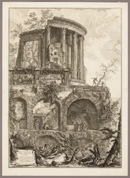 Een ander uitzicht op de Tempel van de Sibyl in Tivoli, uit Zichten van Rome