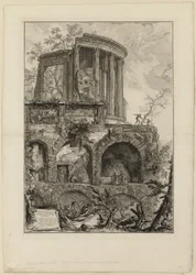 Een ander uitzicht op de Tempel van de Sibylle in Tivoli, uit Zichten van Rome