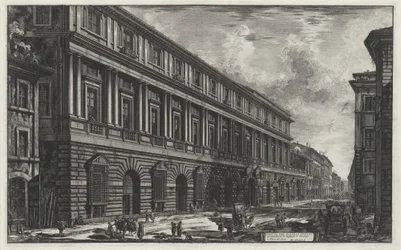 Gezicht op Palazzo Stopani (uit: Vedute di Roma)