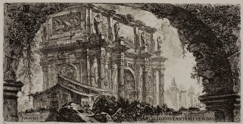 Boog van Constantijn in Rome, plaat 9 uit Enkele Zichten van Triomfbogen en andere monumenten