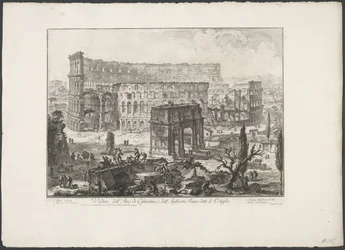 Boog van Constantijn en het Colosseum te Rome