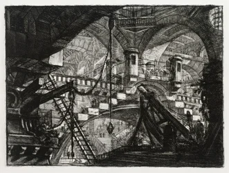 De boog met het schelpmotief (blad 11 in: Carceri d
