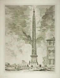Egyptische Obelisk. Deze werd opgericht door Paus Sixtus V op het Piazza van Sint-Jan van Lateranen, uit Zichten op Rome