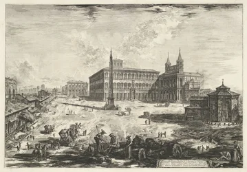 Gezicht op het Lateraan te Rome met de Sint-Jan van Lateranen