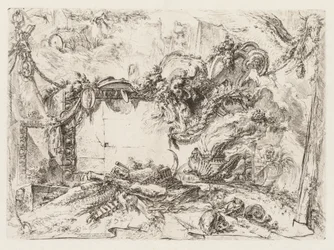 Groteschi: Ruïnes met schedels en een rokende vaas, ca. 1745-50