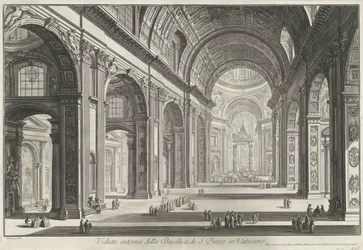 Interieur van de Sint-Pietersbasiliek te Vaticaanstad