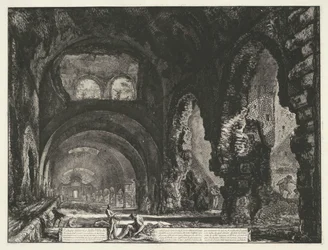 Interieur van de Tempel van Hercules Victor te Tivoli