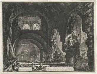 Interieur van de Tempel van Hercules Victor te Tivoli