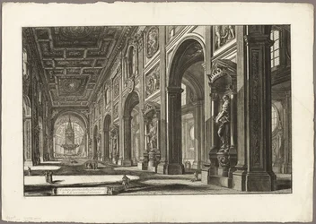 Interieur van de basiliek van St. Jan van Lateranen, uit Zichten van Rome