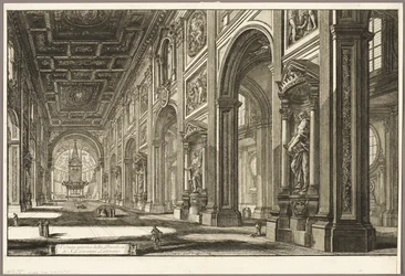 Interieur van de Basiliek van Sint-Jan van Lateranen, uit Zichten van Rome