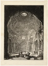 Interieur van de zogenaamde Tempio della Tosse [Tempel van de Hoest], uit Zichten op Rome