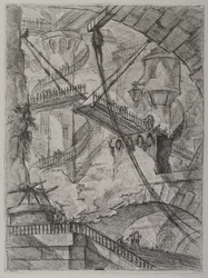 Invenzioni Capric di Carceri; Hind 7, Eerste Staat van Drie, ca. 1749