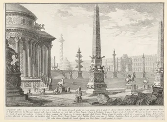 Plaat 10: Het oude Capitool beklommen door ongeveer honderd treden [...] Campido..., 1743
