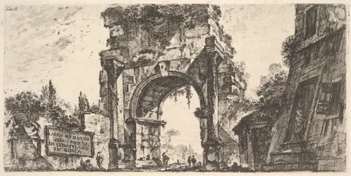 Boog van Drusus bij de Porta S. Sebastiano in Rome, ca. 1748
