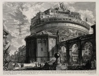 Achteraanzicht van het Mausoleum van Hadrianus, nu Castel Sant