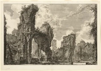 Ruïnes van de Xystus [een lange open portiek gebruikt voor atletische oefeningen], de centrale hal van de Antonijnse Baden [De Baden van Caracalla], uit Zichten van Rome