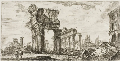 Tempel van Jupiter Tonans [Jupiter de Donderaar]. 1. Tempel van Concordia, plaat 7 uit Enkele Zichten van Triomfbogen en andere Monumenten