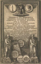 Titelpagina met adelaar, munt met afbeelding van Trajanus