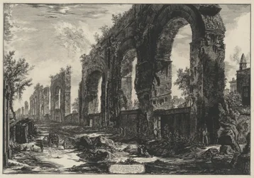 Overblijfselen van de Neronische aquaducten (uit: Vedute di Roma)