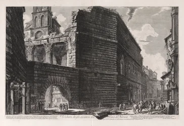 Veduta degli avanzi del Foro di Nerva (Uitzicht op de overblijfselen van het Forum van Nerva), uit Vedute di Roma (Gezichten van Rome)