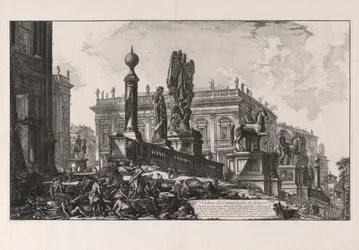 Veduta del Campidoglio di fianco (Zicht op het Campidoglio vanaf de zijkant), uit Vedute di Roma (Gezichten van Rome)