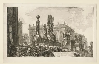 Veduta del Campidoglio di fianco (Zicht op het Campidoglio, vanaf de zijkant), uit Vedute di Roma