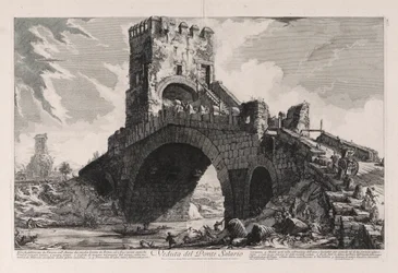 Veduta del Ponte Salario, uit Vedute di Roma