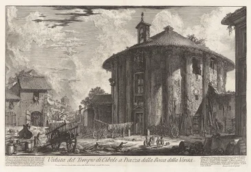 Veduta del Tempio di Cibele a Piazza della Bocca della Verità, uit Vedute di Roma