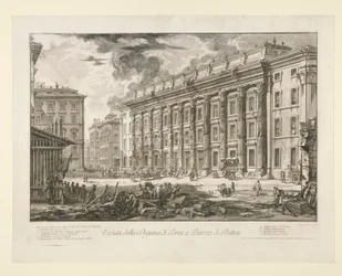 Uitzicht op het Douanehuis op Piazza di Pietra, uit Vedute di Roma