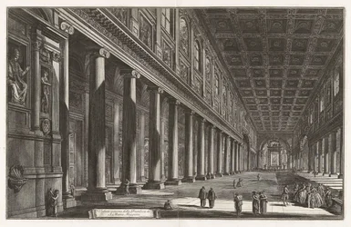 Interieur van de basiliek Santa Maria Maggiore, uit Vedute di Roma (Gezichten op Rome)