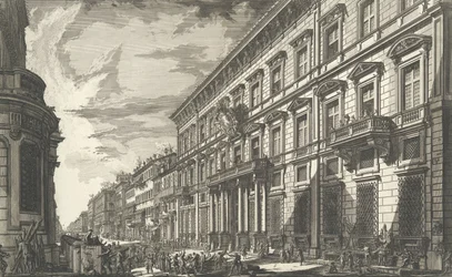 Uitzicht langs de Via del Corso op het Palazzo dell