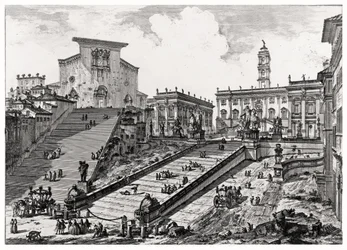 Uitzicht op de Capitolijnse heuvel, uit de 