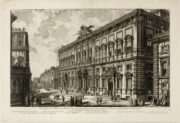 Uitzicht op het Palazzo della Consulta op de Quirinal met het Pauselijk Secretariaat, uit Zichten op Rome