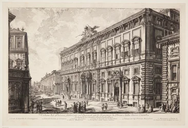 Gezicht op het Palazzo della Consulta op de Quirinaal, waar het pauselijk secretariaat is gevestigd