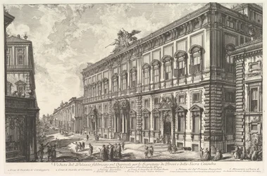 Uitzicht op het Palazzo della Consulta op de Quirinal met het Pauselijk Secretariaat