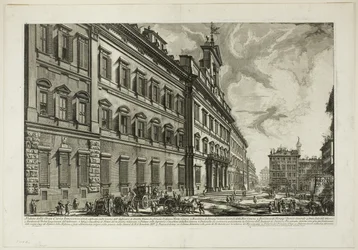 Zicht op het Palazzo di Montecitorio, uit Zichten van Rome