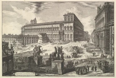 Uitzicht op de Piazza di Monte Cavallo, uit Vedute di Roma, ca. 1773