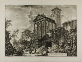 Zicht op de Tempel van Hercules bij Cori, tien mijl van Velletri, uit Zichten van Rome