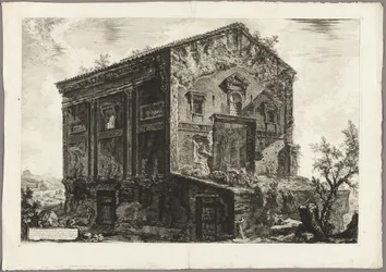 Uitzicht op de Tempel van de Camenae, uit Zichten van Rome