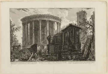 Uitzicht op de Tempel van de Sibylle in Tivoli, uit Uitzichten van Rome