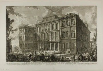 Uitzicht op het paleis van de illustere familie Barberini op de Quirinal-heuvel, ontworpen door Cavaliere Bernini, uit Zichten op Rome