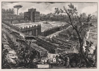 Villa Pamphilj buiten de Porta San Pancrazio, uit Vedute di Roma
