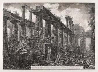 Vue des restes de la celle du Temple de Neptune (Zicht op de overblijfselen van de Cella van de Tempel van Neptunus), uit Différentes vues de